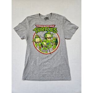 Teenage Mutant Ninja Turtles Shirt Men Small Gray Graphic Tee Short Sleeve Adult